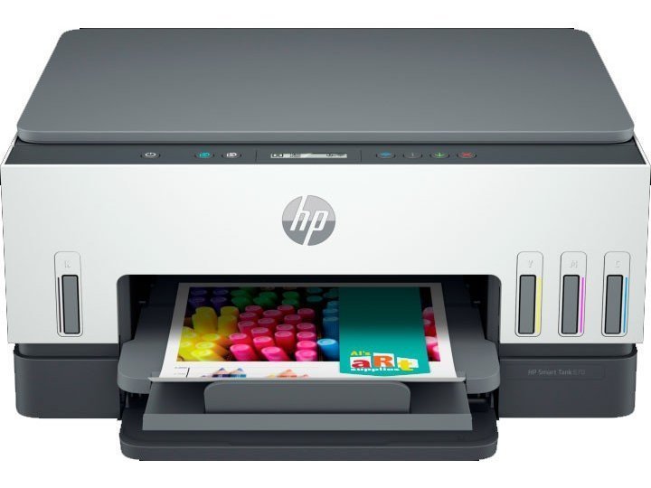 HP - Smart Tank 670 Wireless AiO <6UU48A> (A4, 12 стр/мин, 128Mb, струйное МФУ, LCD, USB2.0, WiFi, двуст.печать)