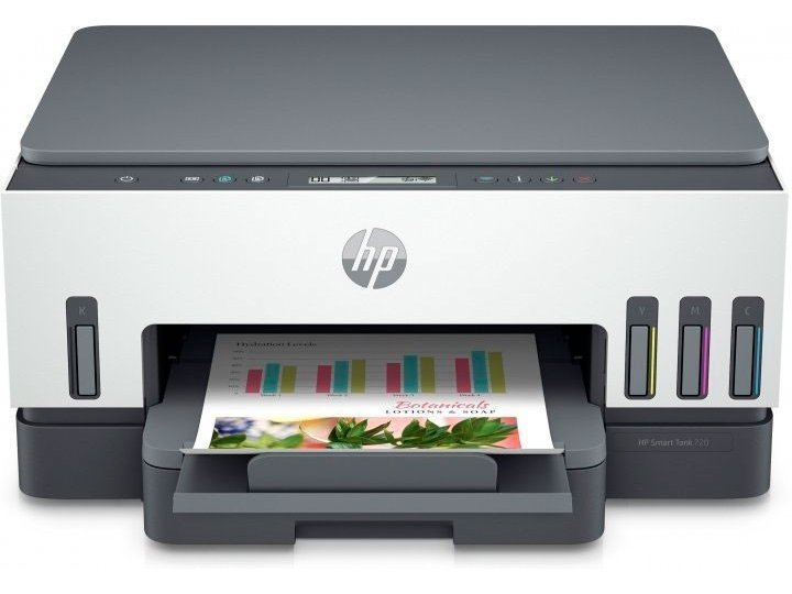 HP - Smart Tank 720 Wireless AiO <6UU46A> (A4, 15 стр/мин, 128Mb, струйное МФУ, LCD, USB2.0, WiFi, двуст.печать, ID Copy, закрытый лоток)