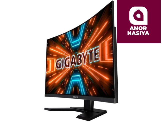 Купить монитор Gigabyte - 32" G32QC-EK Curved Gaming Monitor, VA, 165z, 1mc, QHD (2560x1440), 2K, HDMI, DisplayPort, KVM, USB, Black в Ташкенте