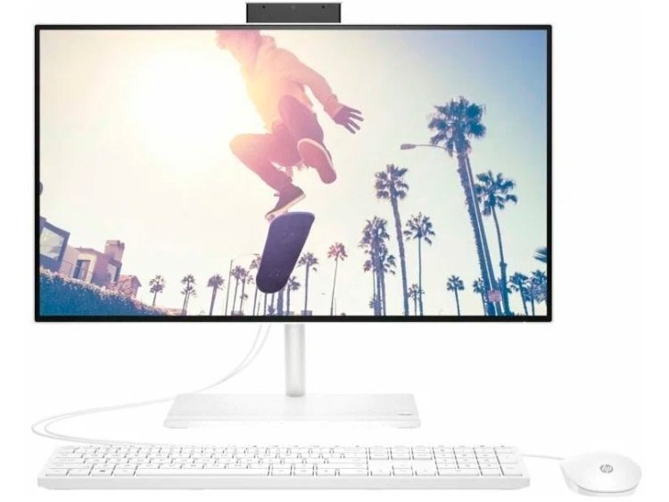 HP 24-cb1025nh (Intel i5-1235U/ DDR4 8GB/ SSD 512GB/ 23,8 FHD IPS/ Intel Iris Xe Graphics/ No DVD/ key + mouse/ RU) White (6V339EA)