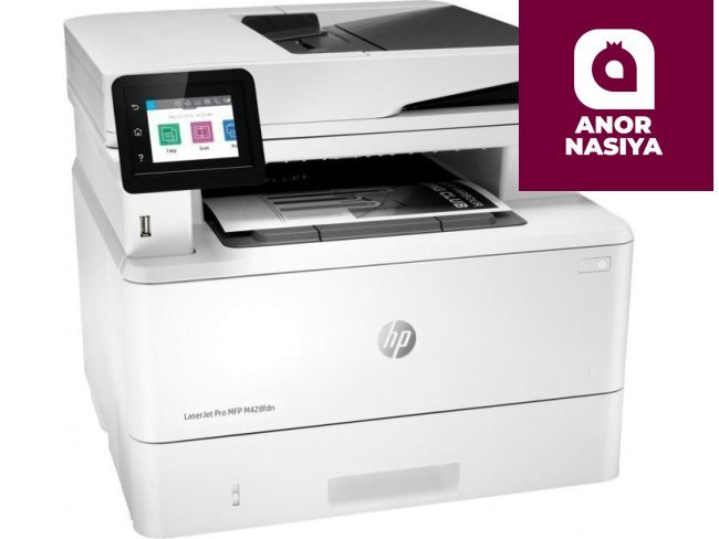 Купить МФУ в Ташкенте HP - LaserJet Pro MFP M428dw  <W1A28A> (A4, 38стр/мин,512Mb,LCD, лазерное МФУ,USB2.0,Wi-Fi,двуст.печать,DADF, сетевой)