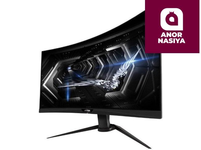 Aorus - 27" CV27Q-EK Curved Gaming Monitor, VA,  165Hz, 1mc, QHD (2560x1440), 2K, HDMI, DisplayPort, USB, RGB, Black