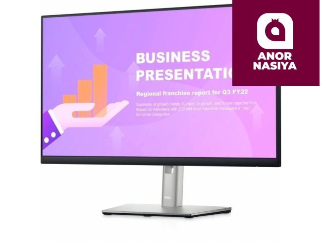 Dell - 24" P2422H Monitor, IPS, 60Hz, 5mc, FHD (1920x1080), HDMI+VGA+DP, Silver